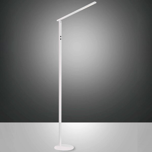Fabas Luce LED stojací lampa Ideal, jeden zdroj, bílá, stmívatelný, Bílá / opál, Obývací pokoj / jídelna, Hliník, Moderní