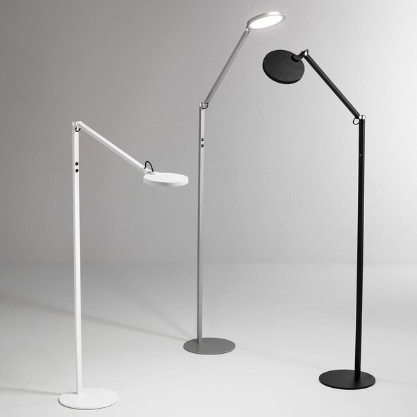 Fabas Luce LED stojací lampa Regina, 1 zdroj, černá, stmívatelný, Černá, Obývací pokoj / jídelna, kov, Moderní