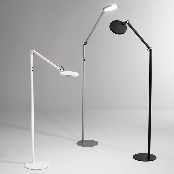 Fabas Luce LED stojací lampa Regina, 1 zdroj, bílá, stmívatelný, Bílá / opál, Obývací pokoj / jídelna, kov, Moderní