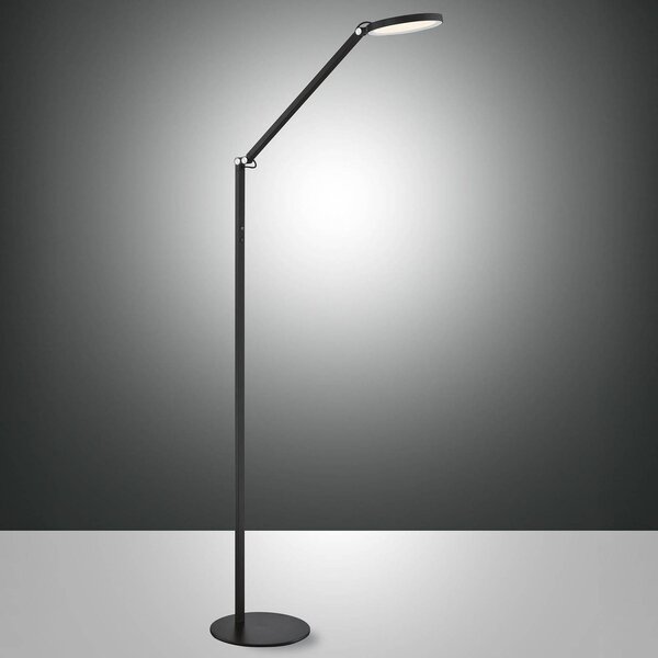 Fabas Luce LED stojací lampa Regina, 1 zdroj, černá, stmívatelný, Černá, Obývací pokoj / jídelna, kov, Moderní