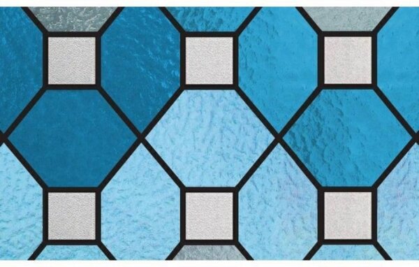 PATIFIX | Statická okenní fólie na sklo MODRÝ ORNAMENT 34-2875 | šířka 45 cm | průhledná, modrá