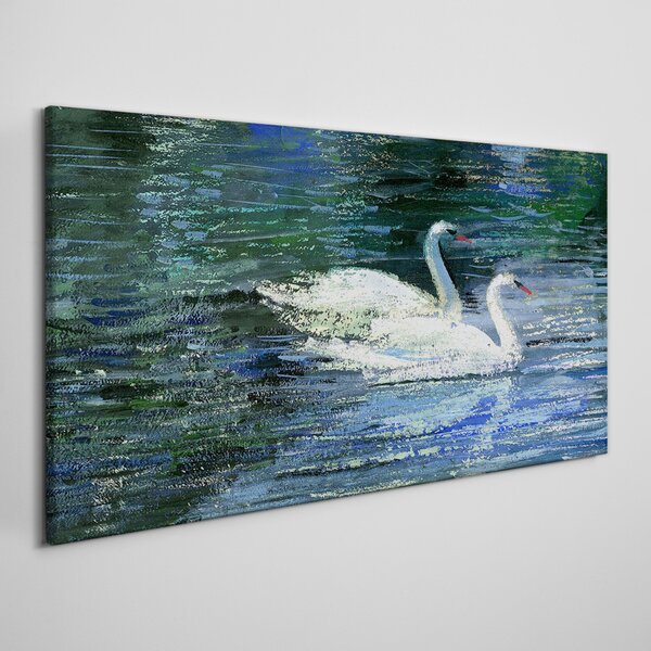 Obraz na plátně Obraz na plátně Jezero ptáků labutě vody