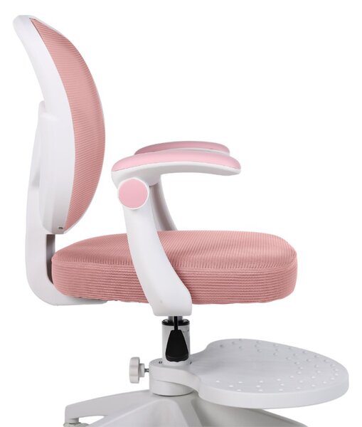 Dětská otočná židle Neoseat JUNI 008 s podnoží — látka, růžová
