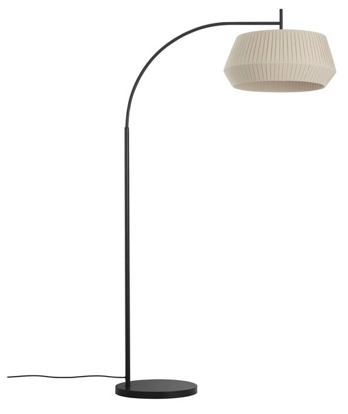 Nordlux Stojací lampa Dicte, ručně vázané stínidlo na lampu, béžová, Krémová / jantar, Obývací pokoj / jídelna, Textil / tkanina / hedvábí, Skandinávský