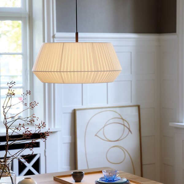 Nordlux Závěsné světlo Dicte, ručně vázané, Ø 53cm, jantar, stmívatelný, Krémová / jantar, Obývací pokoj / jídelna, Textil / tkanina / hedvábí, Skandinávský