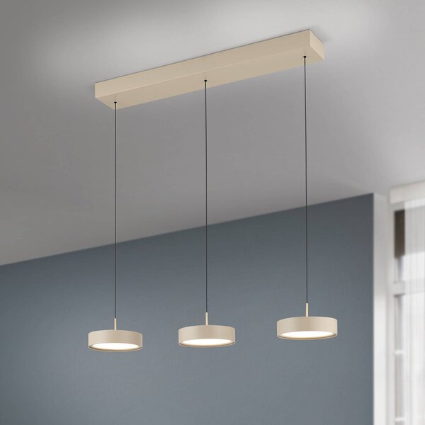ORION Závěsné svítidlo Teide LED, khaki, kov, výškově nastavitelné, stmívatelný, Zelená, Obývací pokoj / jídelna, kov, Moderní