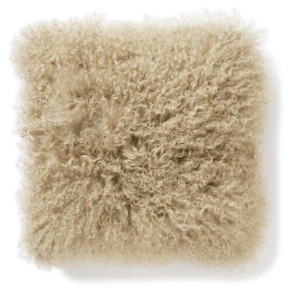 Skinnwille Home Collection Polštář Light Beige, tibetská kožešina, béžová, 40x40 cm