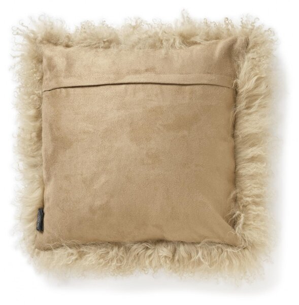 Skinnwille Home Collection Polštář Light Beige, tibetská kožešina, béžová, 40x40 cm