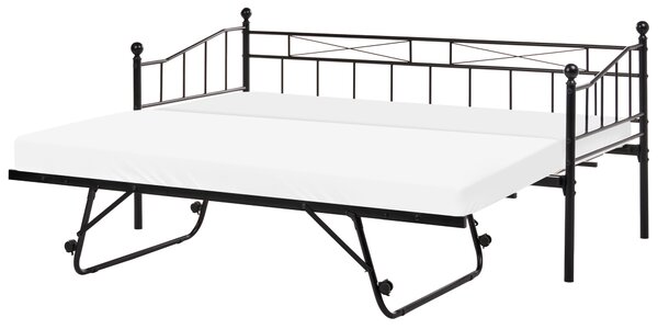 Denní postel Kov LOUANNEC 90 x 200 cm Rozkládací Černá