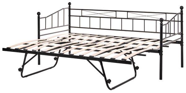 Denní postel Kov LOUANNEC 90 x 200 cm Rozkládací Černá