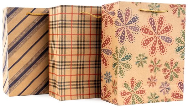 FANDY Dárková papírová taška Craft střední 6 Ornament mix