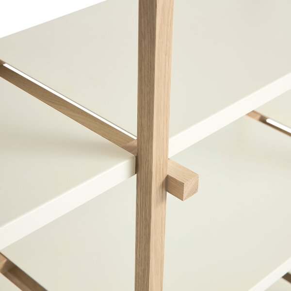 HAY Policový systém Woody Low, Oak / Almond White