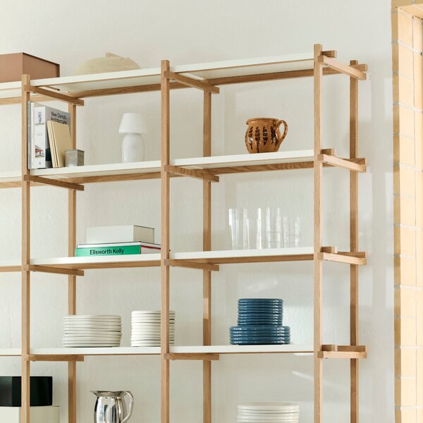 HAY Policový systém Woody Low, Oak / Almond White