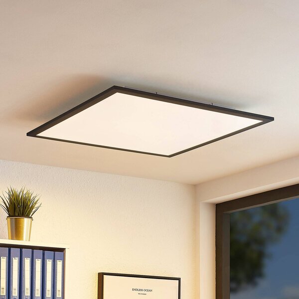 Lindby LED panel Nelios, 62 x cm, černý, kovový, stmívatelný, Černá, Kuchyň, Hliník, Moderní