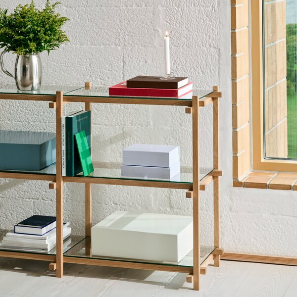 HAY Policový systém Woody Low, Oak / Almond White