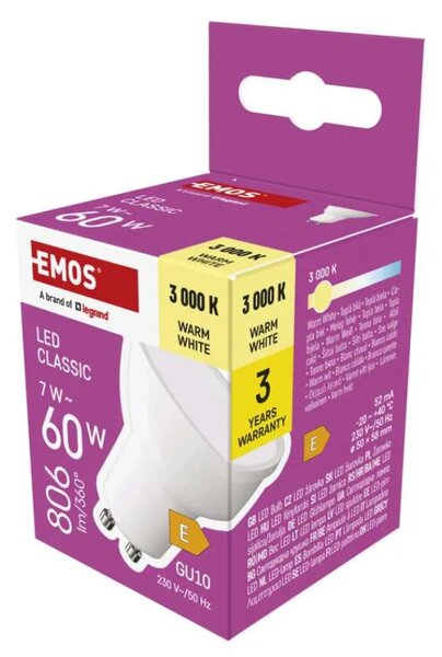 Emos lighting LED žárovka Classic MR16 7W GU10 teplá bílá