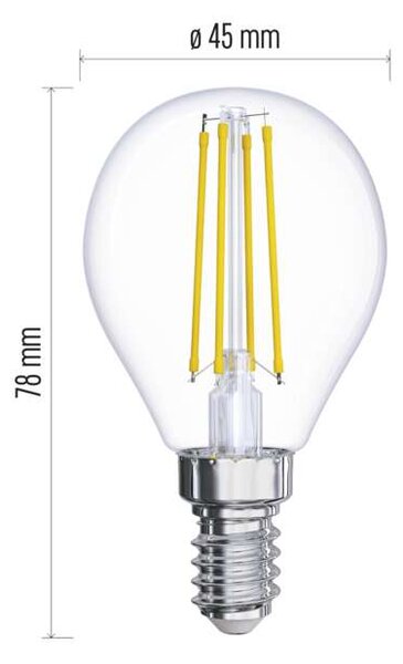 Emos lighting LED žárovka Filament Mini Globe 6W E14 teplá bílá