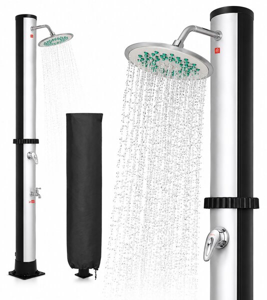 Solární sprcha KARIBIK, 35 l, stříbrná/černá Jurhan
