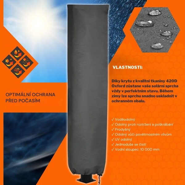 Solární sprcha KARIBIK, 35 l, černá Jurhan