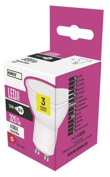 Emos lighting LED žárovka Classic MR16 3,8W GU10 neutrální bílá