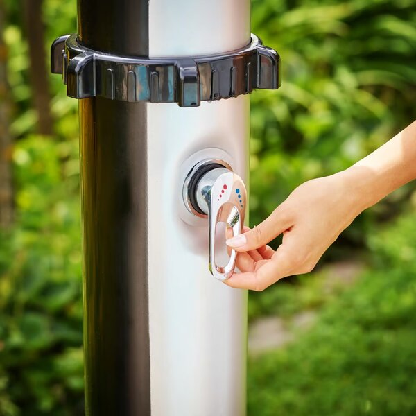 Solární sprcha KARIBIK, 35 l, stříbrná/černá Jurhan