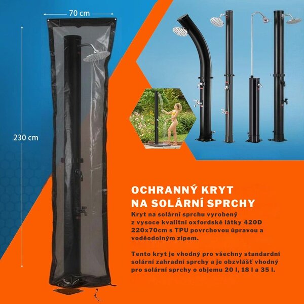 Solární sprcha KARIBIK, 35 l, černá Jurhan