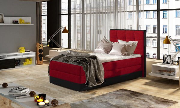 Moderní boxová pružina postel Adria 90x200, červená Roh: Orientace rohu Levý roh