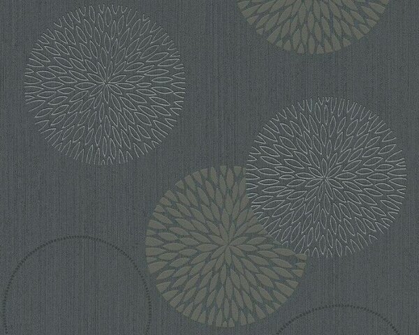 A.S. Création | Vliesová tapeta na zeď Spot 93791-1 | 0,53 x 10,05 m | černá, šedá