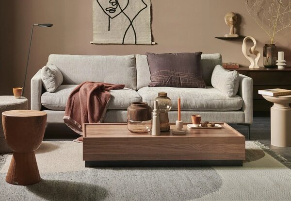Linie Design Vlněný koberec Eik Grey, šedo-hnědo-smetanová Rozměr: 140x200 cm