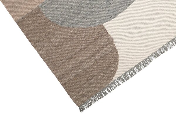 Linie Design Vlněný koberec Eik Grey, šedo-hnědo-smetanová Rozměr: 140x200 cm
