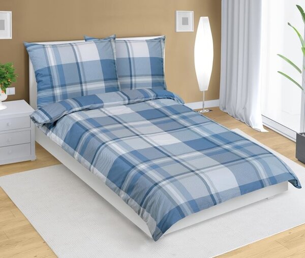 Bellatex Povlečení bavlněné Kostka modrá rozměr 140x200, 70x90 cm