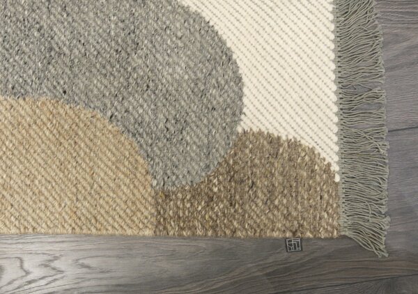 Linie Design Vlněný koberec Eik Grey, šedo-hnědo-smetanová Rozměr: 140x200 cm