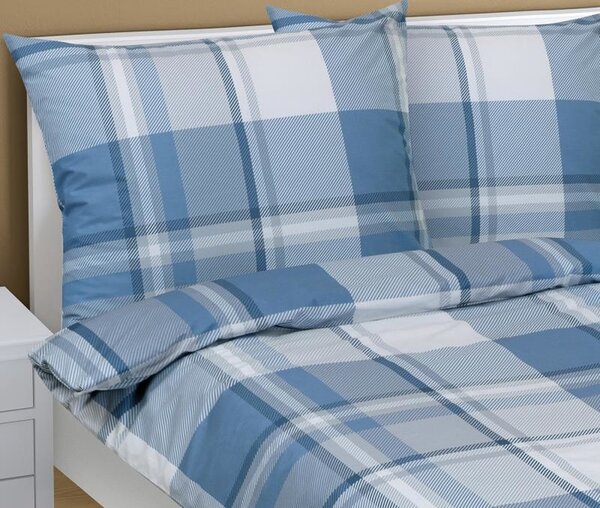 Bellatex Povlečení bavlněné Kostka modrá rozměr 140x200, 70x90 cm