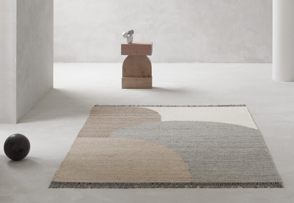 Linie Design Vlněný koberec Eik Grey, šedo-hnědo-smetanová Rozměr: 140x200 cm
