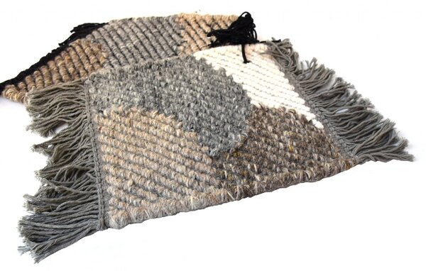 Linie Design Vlněný koberec Eik Grey, šedo-hnědo-smetanová Rozměr: 140x200 cm