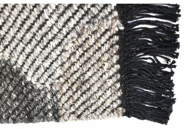 Linie Design Vlněný koberec Eik Charcoal, šedo-hnědo-antracitová Rozměr: 140x200 cm