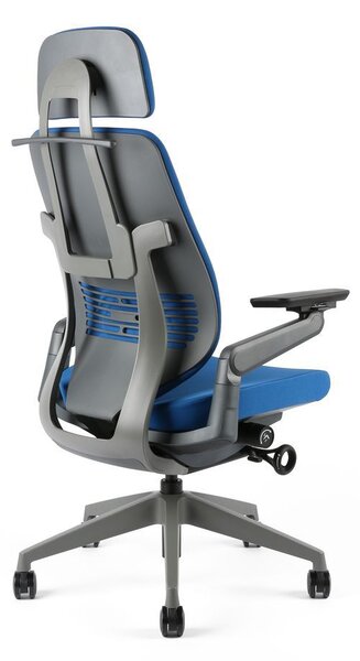 Office Pro Zdravotní židle KARME čalouněná s opěrkou hlavy Barva potahu: F03-modrá