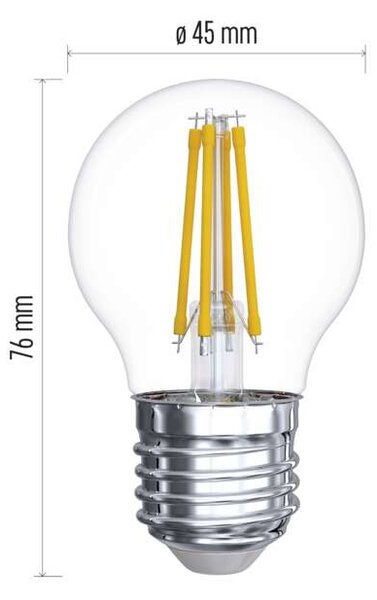 Emos lighting LED žárovka Filament Mini Globe 6W E27 teplá bílá