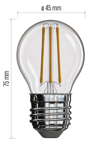 Emos lighting LED žárovka Filament Mini Globe 4W E27 teplá bílá