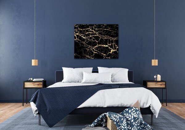 Impresi Obraz Mramor černo-zlatý - 90 x 70 cm