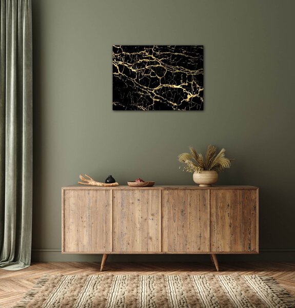 Impresi Obraz Mramor černo-zlatý - 70 x 50 cm