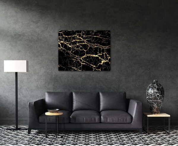 Impresi Obraz Mramor černo-zlatý - 90 x 70 cm