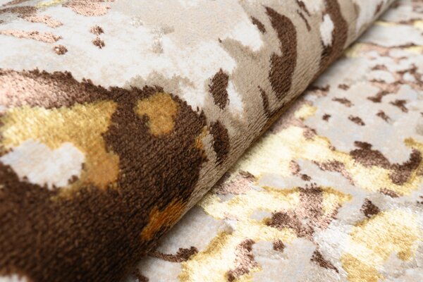 Makro Abra Kusový koberec GOLDEN MZ27D Moderní Abstraktní krémový hnědý Rozměr: 200x300 cm