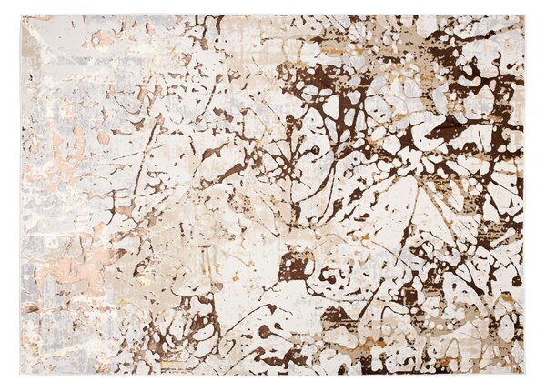 Makro Abra Kusový koberec GOLDEN MZ26D Abstraktní Moderní krémový hnědý Rozměr: 80x150 cm