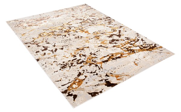 Makro Abra Kusový koberec GOLDEN MZ27D Moderní Abstraktní krémový hnědý Rozměr: 200x300 cm