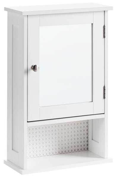 Nástěnná zrcadlová skříňka do koupelny HUILA 34 cm 53 cm Bílá