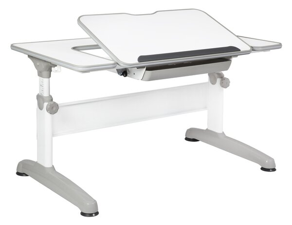 Dětský rostoucí stůl Uniq bílý (Výškově stavitelný stůl s náklopnou deskou Mayer)