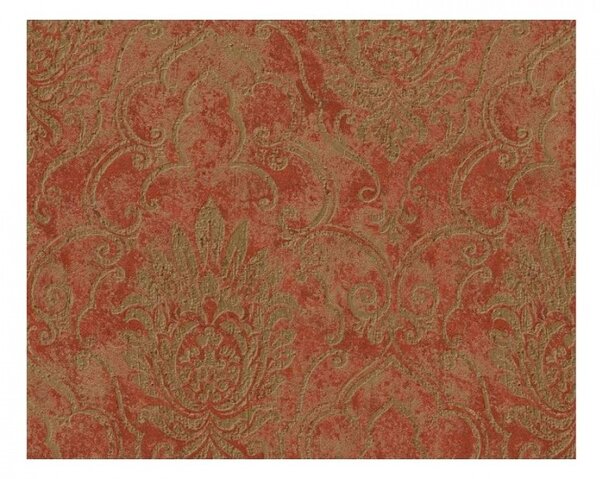 Vliesová tapeta na zeď Dimex Premium 9453-34 | 0,53 x 10,05 m | hnědá, metalická, červená | A.S. Création