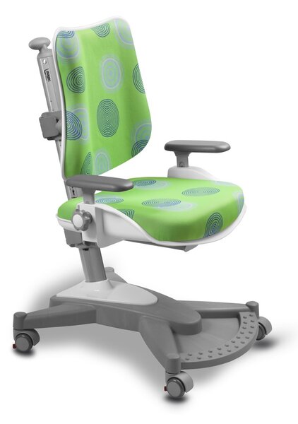Dětská rostoucí židle MyChamp 2431 26093 zelené kruhy (Výškově i hloubkově stavitelná židle Mayer)