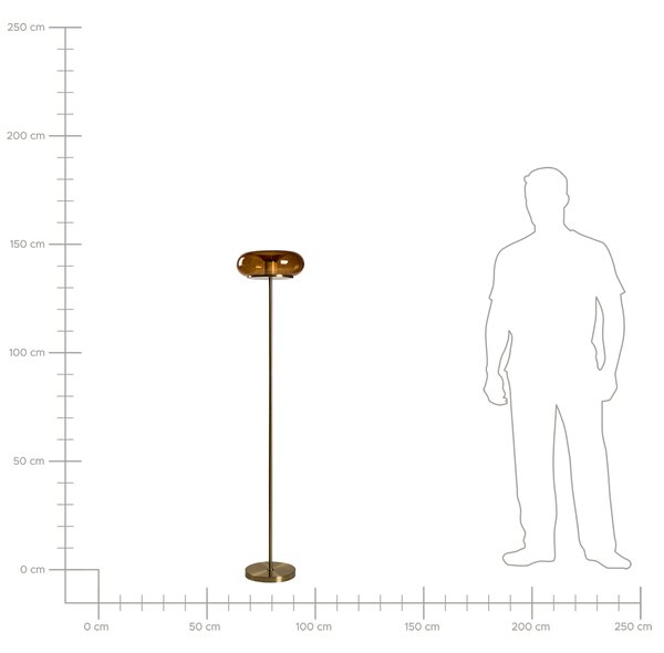 LED stojací lampa NITH se stmívačem Sklo Hnědá